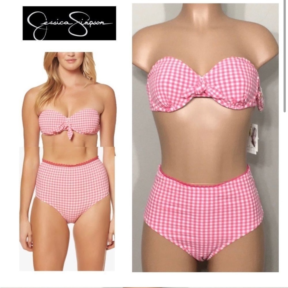 Jessica Simpson Pin Up style bandeau bikini set.
